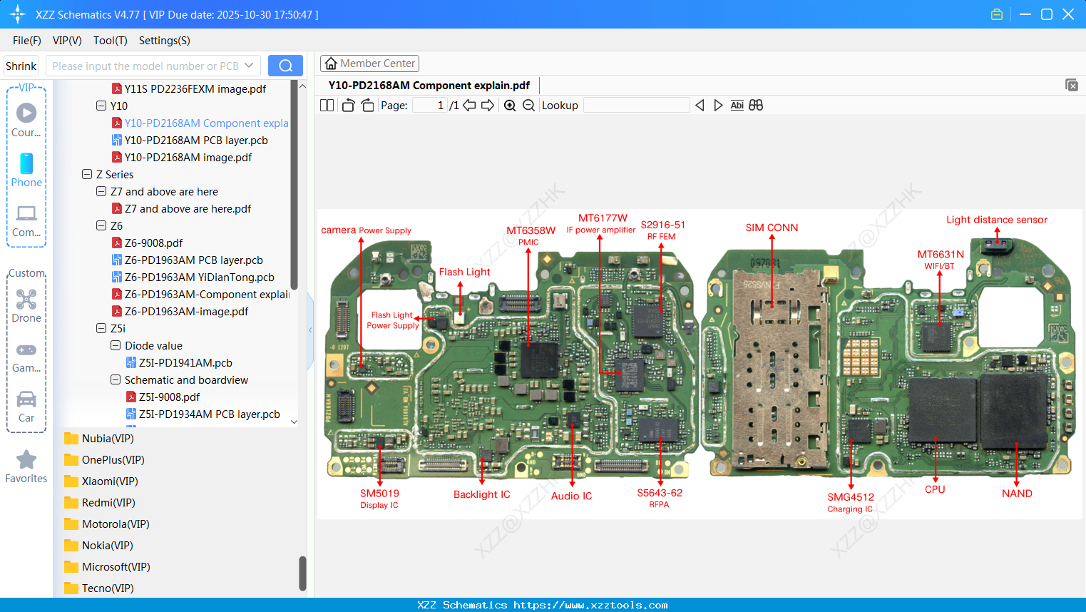 VIVO Y10-PD2168AM Component Explain
